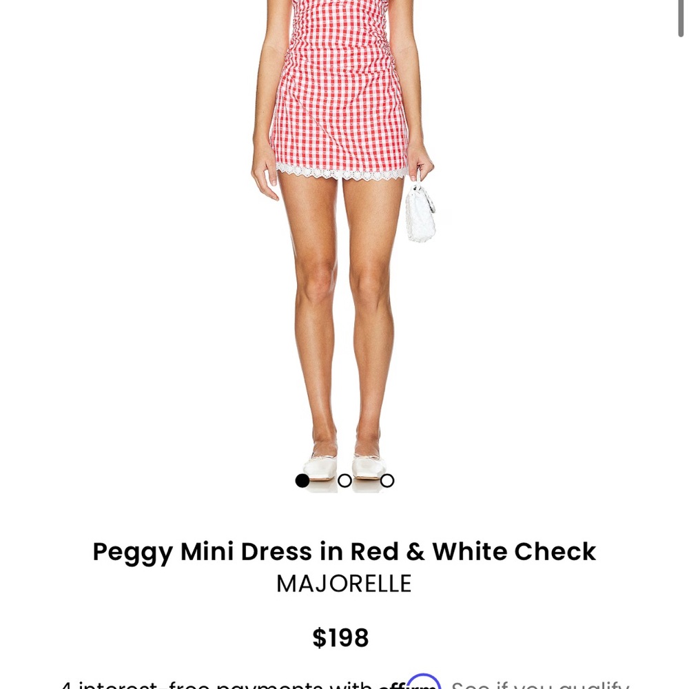 MAJORELLE Red and White Check Peggy Mini Dress
